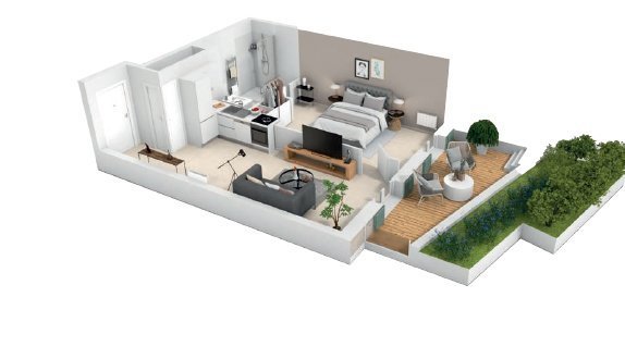 Appartement T2 de 40 m² au cœur de Saint-Tropez, place des Lices.