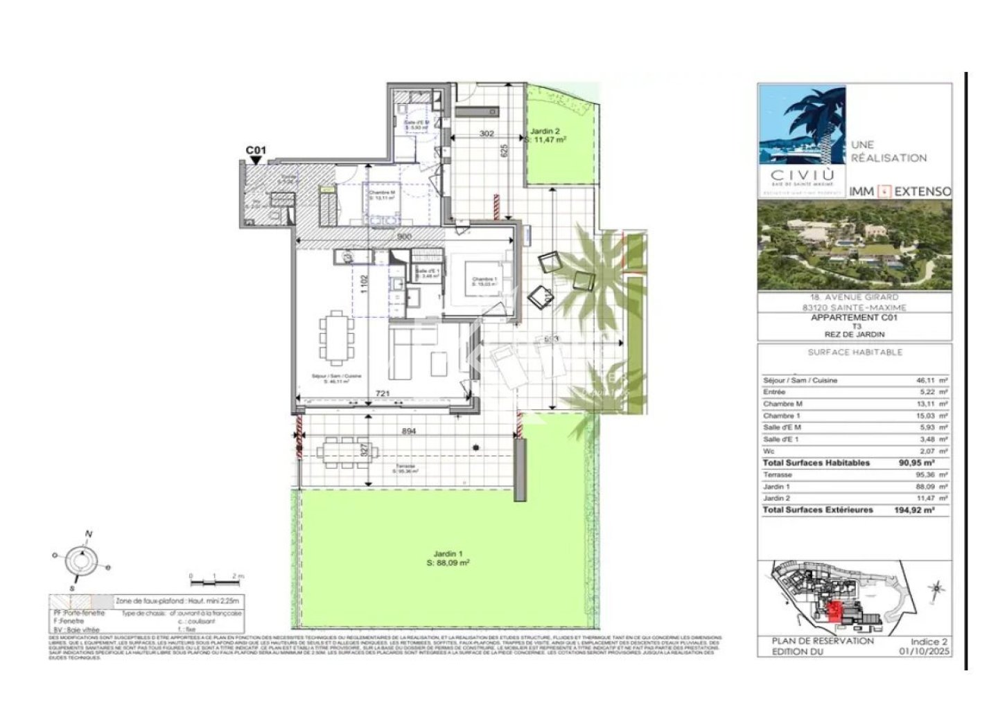 APPARTEMENT T3 NEUF A VENDRE - STE MAXIME - 90 m2 - 1 166 000 &euro;
